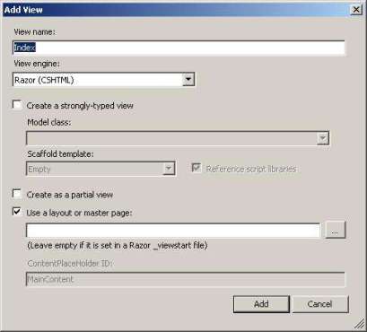 M. Faisol Riza - Pengenalan ASP.Net MVC Part 3 - Add View Dialog Box